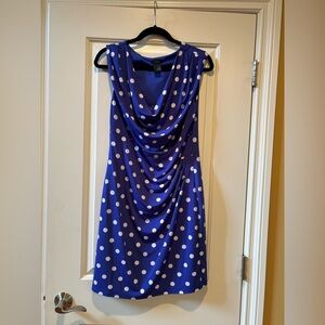 Ann Taylor Polka Dot Draped Midi Dress